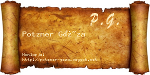 Potzner Géza névjegykártya